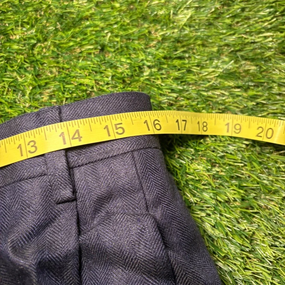 J.Crew Mens Navy Herringbone 100% Linen Pleated Dress Pants CF211 31x32 NWT